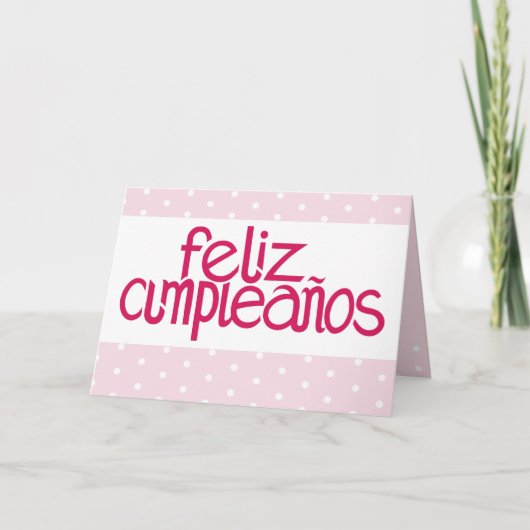 Feliz Cumpleaños hot pink Kaart (Voorkant)