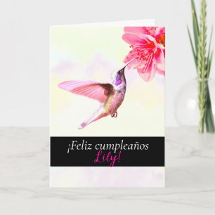 Feliz cumpleaños - Hummingbird Birthday Kaart