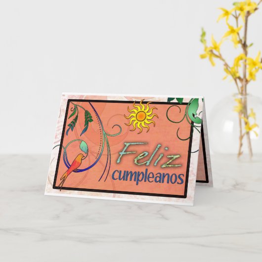 Feliz Cumpleanos Kaart (Gele Bloem)