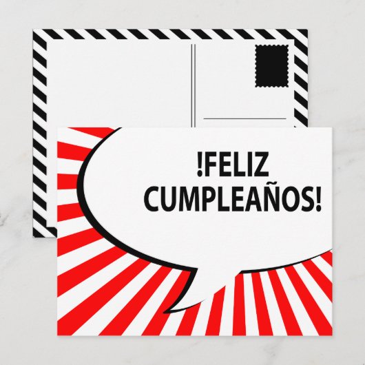feliz cumpleanos komische zeepbel briefkaart (Voorkant / Achterkant)