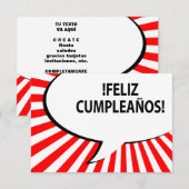 feliz cumpleanos komische zeepbel kaart (Voorkant / Achterkant)