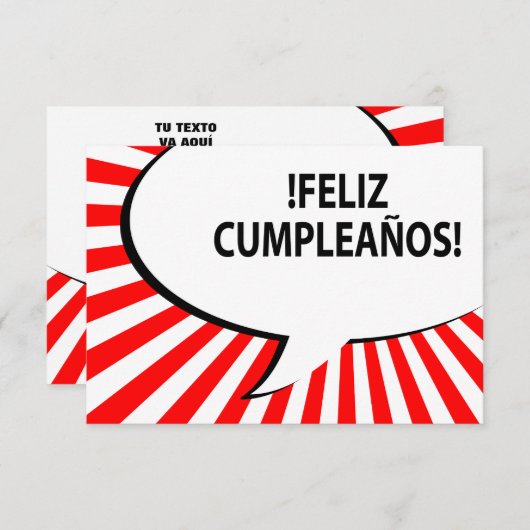 feliz cumpleanos komische zeepbel kaart (Voorkant / Achterkant)