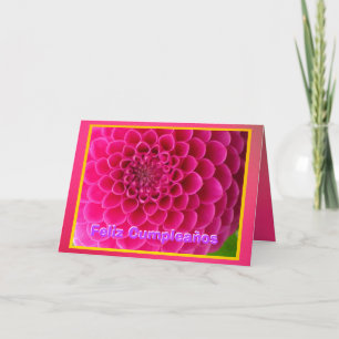 Feliz Cumpleaños - La Dalia Rosa Kaart