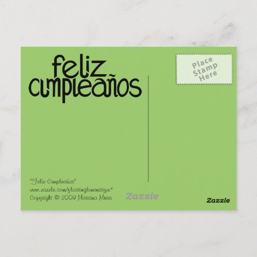 Feliz Cumpleaños limoen Briefkaart (Achterkant)