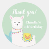 Feliz cumpleaños Llama Ronde Sticker (Voorkant)