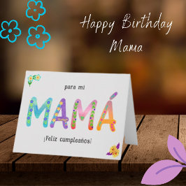 Feliz Cumpleaños Mamá Whimsical Kaart