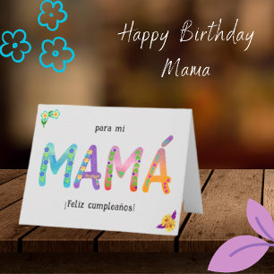 Feliz Cumpleaños Mamá Whimsical Kaart