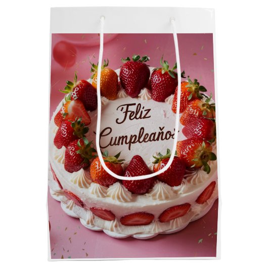 Feliz cumpleaños medium cadeauzakje (Achterkant)