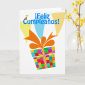 ¡ Feliz Cumpleaños met giftpakket, bunting Kaart (Gele Bloem)