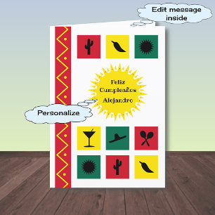 Feliz cumpleaños Mexicaans-geïnspireerde Birthday  Kaart