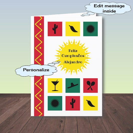 Feliz cumpleaños Mexicaans-geïnspireerde Birthday Kaart