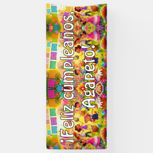  ¡Feliz cumpleaños! Mexicaanse Fiesta Ba Spandoek (Verticaal)