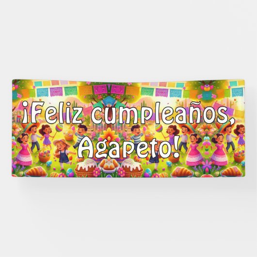  ¡Feliz cumpleaños! Mexicaanse Fiesta Ba Spandoek (Horizontaal)