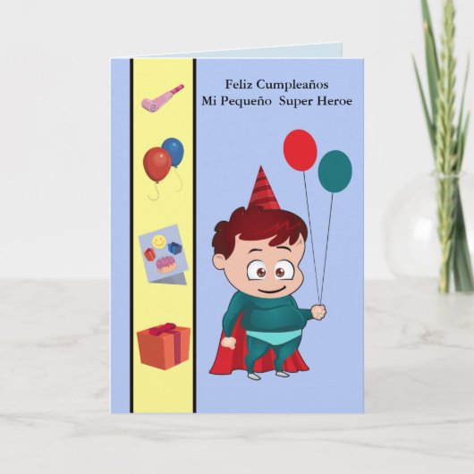 Feliz Cumpleaños mi pequeñoheld Kaart (Voorkant)