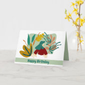 Feliz cumpleaños mujer con hojas matisse. kaart (Gele Bloem)