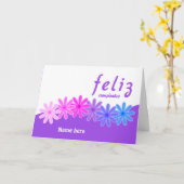 Feliz cumpleaños paarse bloemen gepersonaliseerd kaart (Gele Bloem)