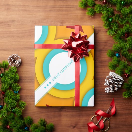 feliz cumpleanos retro cadeaupapier (Feestdagen Geschenken)