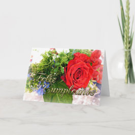 Feliz Cumpleanos Rose Bouquet Spain Birthday Kaart