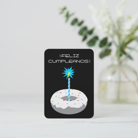 feliz cumpleanos rosquilla visitekaartje (Staand voorkant)