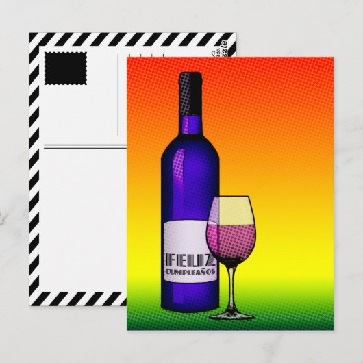 feliz cumpleanos salud briefkaart (Voorkant / Achterkant)