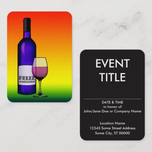 feliz cumpleanos salud visitekaartje (Voorkant / Achterkant)