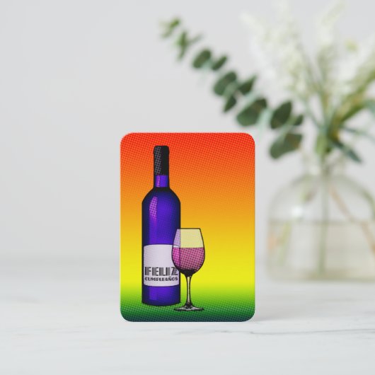 feliz cumpleanos salud visitekaartje (Staand voorkant)