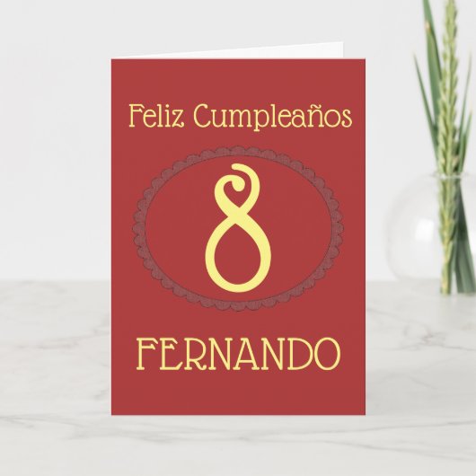 Feliz Cumpleaños Spaans Gepersonaliseerde verjaard Kaart (Voorkant)