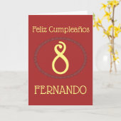 Feliz Cumpleaños Spaans Gepersonaliseerde verjaard Kaart (Gele Bloem)