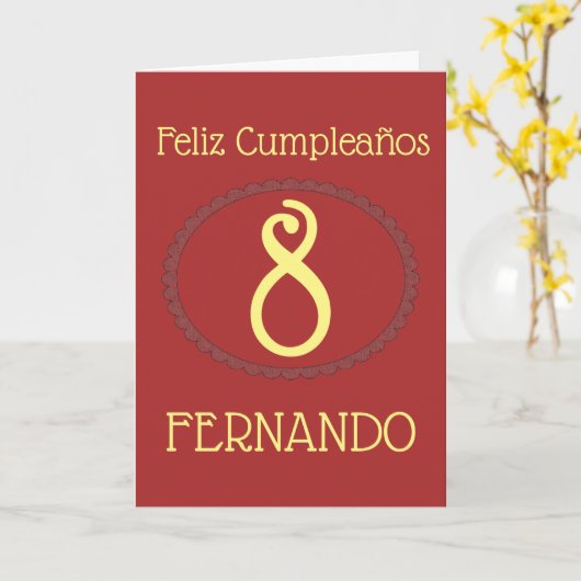 Feliz Cumpleaños Spaans Gepersonaliseerde verjaard Kaart (Gele Bloem)
