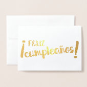 Feliz Cumpleaños Spaans Happy Birthday Brush Folie Kaarten (Voorkant met envelop)