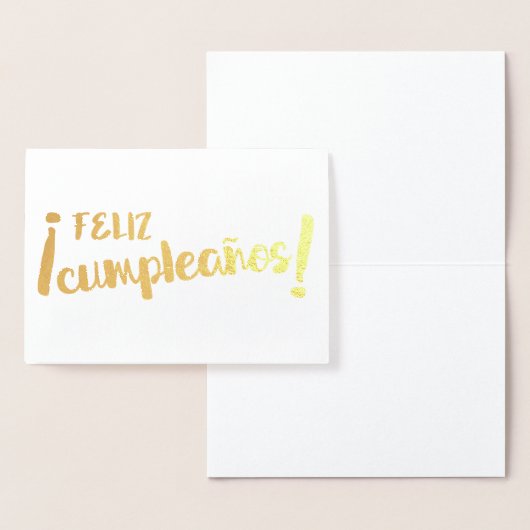 Feliz Cumpleaños Spaans Happy Birthday Brush Folie Kaarten (Display)