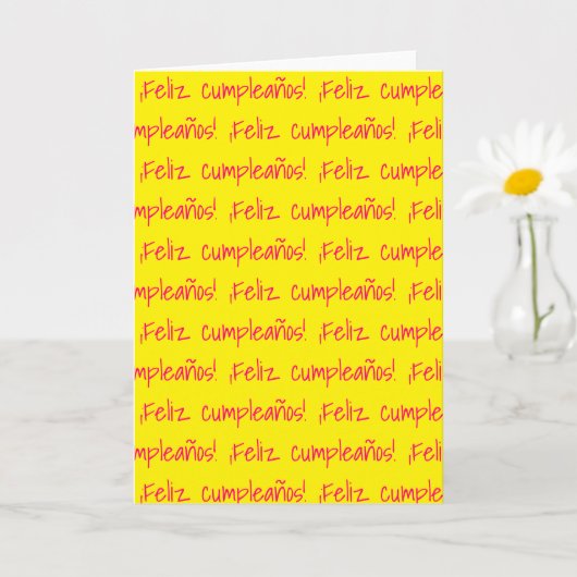 Feliz Cumpleaños Spaans Happy Birthday Fun Blank Kaart (Kleine Plant)