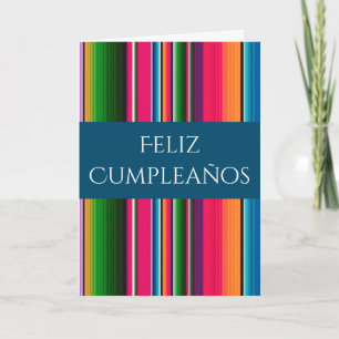 Feliz Cumpleaños Spaans Mexican Blanket Birthday Kaart