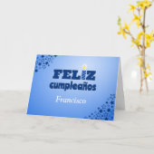 Feliz cumpleaños spaanse gepersonaliseerde verjaar kaart (Gele Bloem)