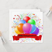 Feliz Cumpleaños! Spaanse verjaardag Kaart (Voorkant / Achterkant in situ)