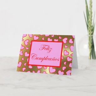 Feliz Cumpleaños Spaanse verjaardag met liefdeshar Kaart