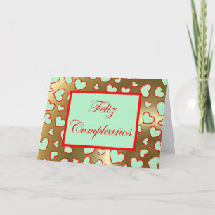 Feliz Cumpleaños Spaanse verjaardag met liefdeshar Kaart