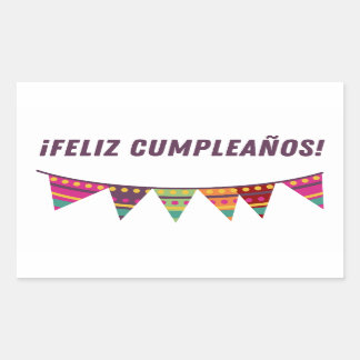 Feliz cumpleaños, Spaanse verjaardag Rechthoekige Sticker