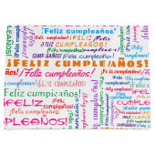 Feliz Cumpleaños Spain Happy Birthday Word Cloud Groot Cadeauzakje (Voorkant)