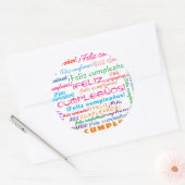 Feliz Cumpleaños Spain Happy Birthday Word Cloud Ronde Sticker (Envelop)