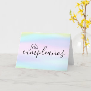 Feliz Cumpleaños Spanish Birthday Waterverf Brush Kaart