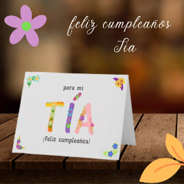 Feliz Cumpleaños Tía Whimsical Kaart