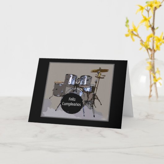 Feliz Cumpleaños trommelt Kaart (Gele Bloem)