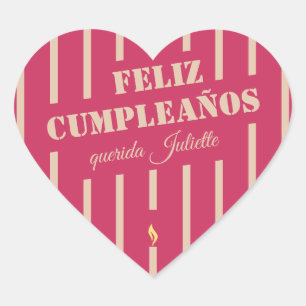 Feliz cumpleaños verjaardagscadeau verpakken Stick Hart Sticker