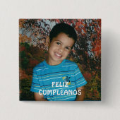 Feliz Cumpleanos Vierkante Button 5,1 Cm (Voorkant)