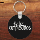 Feliz Cumpleaños white Sleutelhanger (Voorkant)