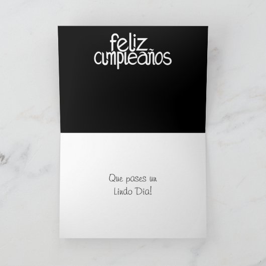 Feliz Cumpleaños witte Kaart (Binnen)