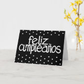 Feliz Cumpleaños witte Kaart (Gele Bloem)