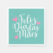 Feliz Dia Das Mães Happy Moederdag Paper Napkin