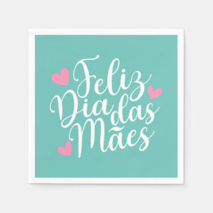 Feliz Dia Das Mães Happy Moederdag Paper Napkin Servet